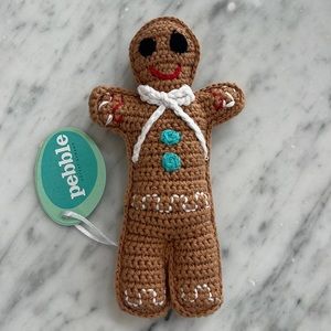 New Pebbles Crocheted Gingerbread Man Rattle Toy for Babies and Toddlers